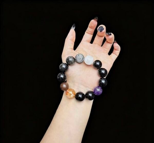 Purple Aurora Gold Foil Glue Flower White Ghost Silver Glow Stone Meteorite Bracelet